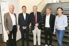 Rankweil am 29.4.2022 10 Jahre Verein Wundmanagement Vorarlberg und 20 Jahre Dermatologie im LKH Landeskrankenhaus Feldkirch. Gruppenfoto mit Dir. Gerald Fleisch, LR Martina Ruescher, Prim. Strohal, Gilbert Haemmerle, aus Innsbruck Dr. Schmuth Matthias. Redner  Dr. Eberlein Thomas